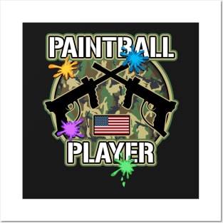 Paintball Player Paint Splatter Camouflage Posters and Art